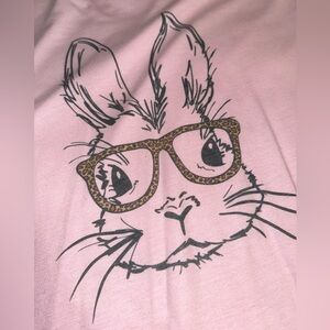 Pink Easter Bunny Women’s T-shirt size XL Bella canvas tee short sleeve rabbit